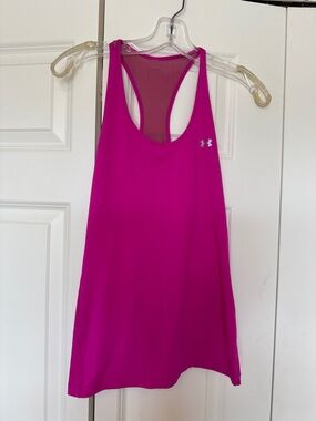 Under Armour Women's Fuchsia Racerback Tank Top Size Medium Hot Pink